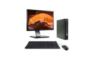 Pack PC de bureau reconditionné - HP EliteDesk 800 G2 USDT + Ecran 24'' - i5 - 8Go - SSD 500Go - Windows 10