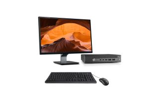 Pack PC bureau reconditionné - HP ProDesk 600 G2 DM - i5-6500T - 8Go DDR4 - 240Go SSD - W10 - Ecran 24"