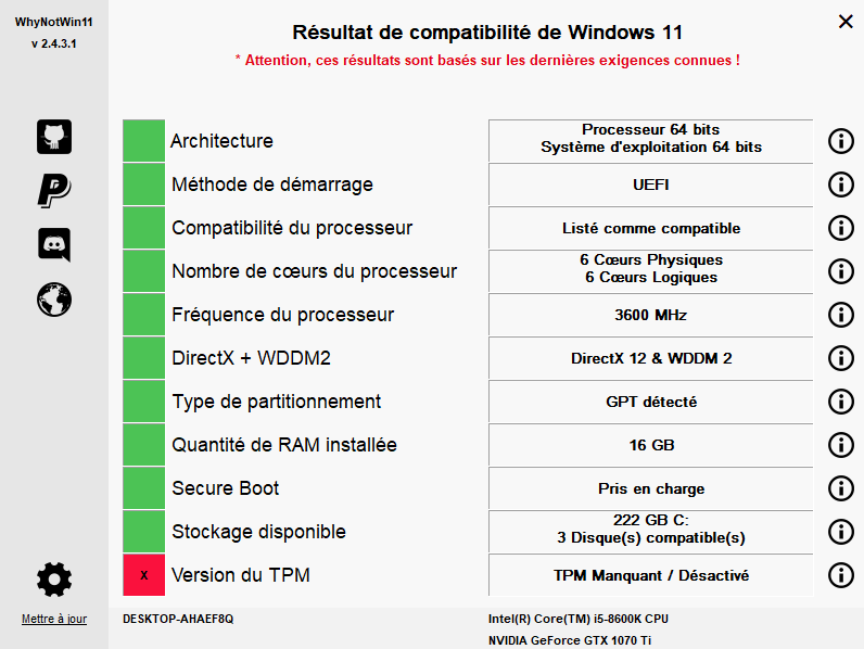 Checking WhyNotWindows 11