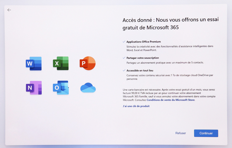 Offre essai d'1 mois gratuit Microsoft 365