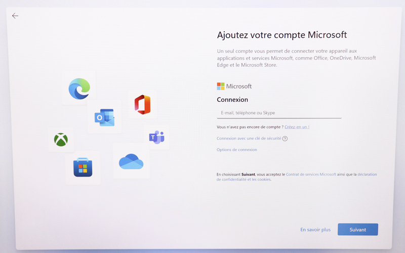 Ajout compte Microsoft