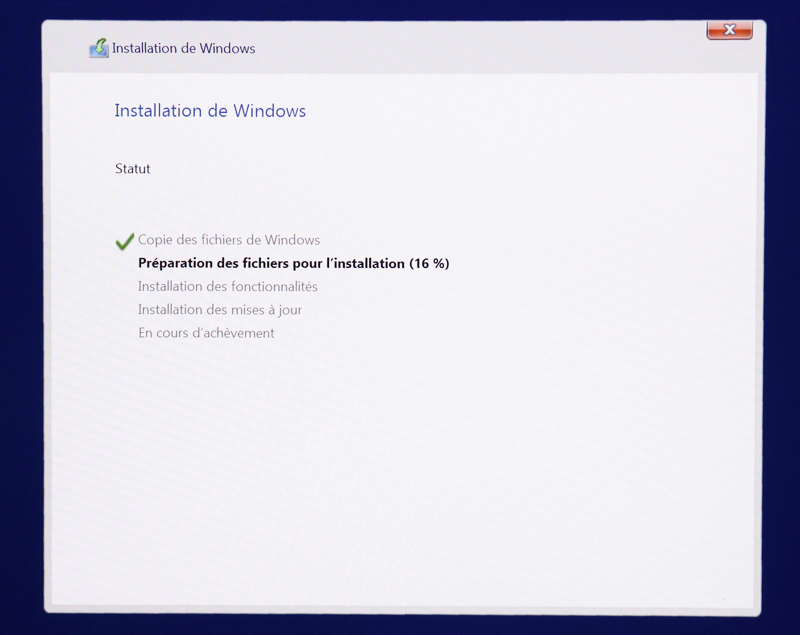 Chargement installation Windows 11