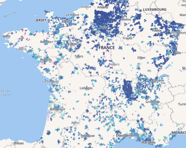 Carte Fibre France