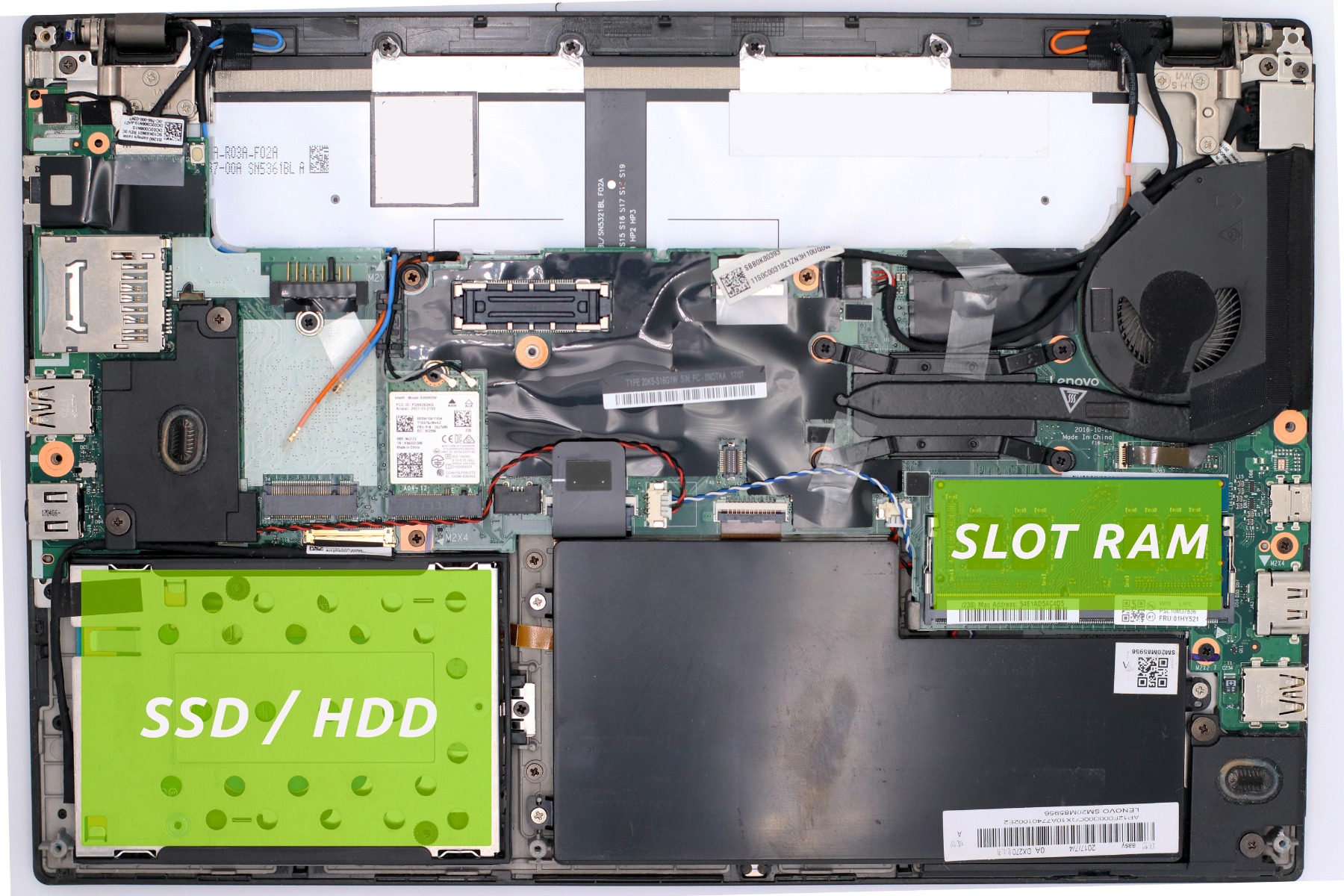 Composants interne Lenovo ThinkPad X270