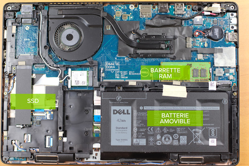 Intérieur du Dell Latitude 5480 Déclassé