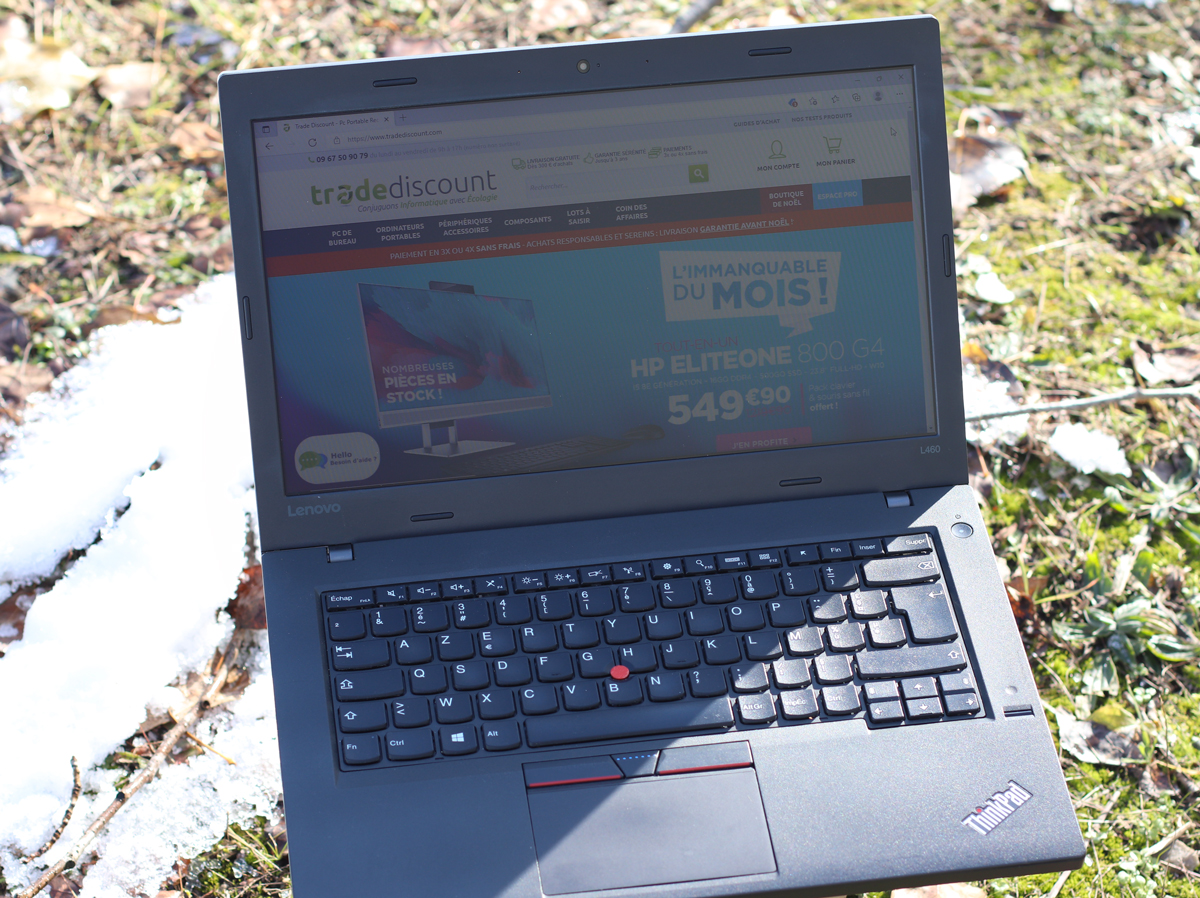 Test écran mate antireflet du Lenovo ThinkPad L460 en extérieur