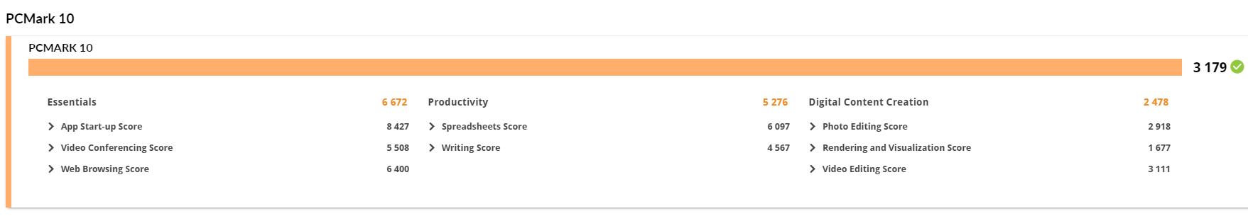 Benchmark PCMARK10 sur le Lenovo ThinkCentre M800 SFF