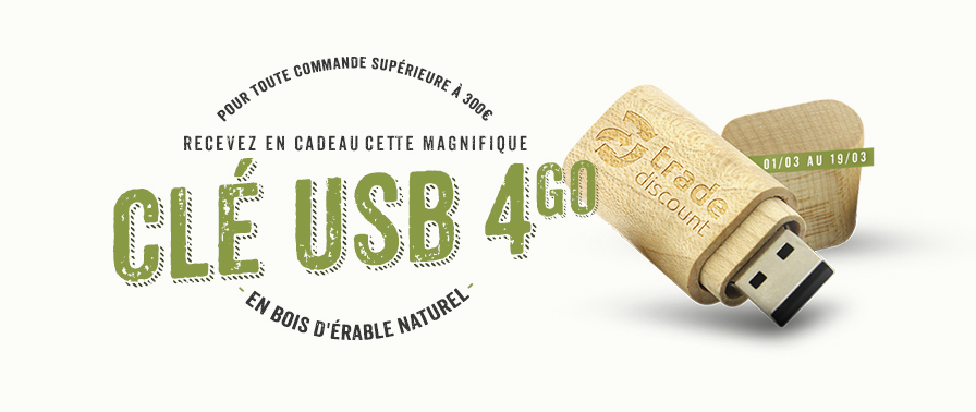 cle usb en bois d'erable naturel offerte